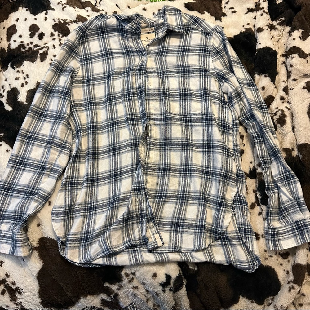 American Eagle super soft plaid button up, size small